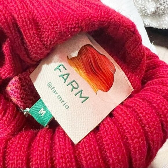 Farm Rio Pink Bold Floral Knit Sweater - Size Medium - Picture 9 of 9